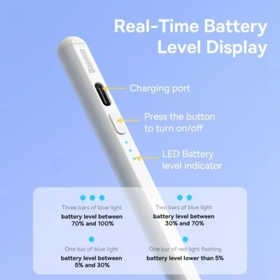 Baseus Smooth Writing 2 Series Stylus With Led Indicators - White